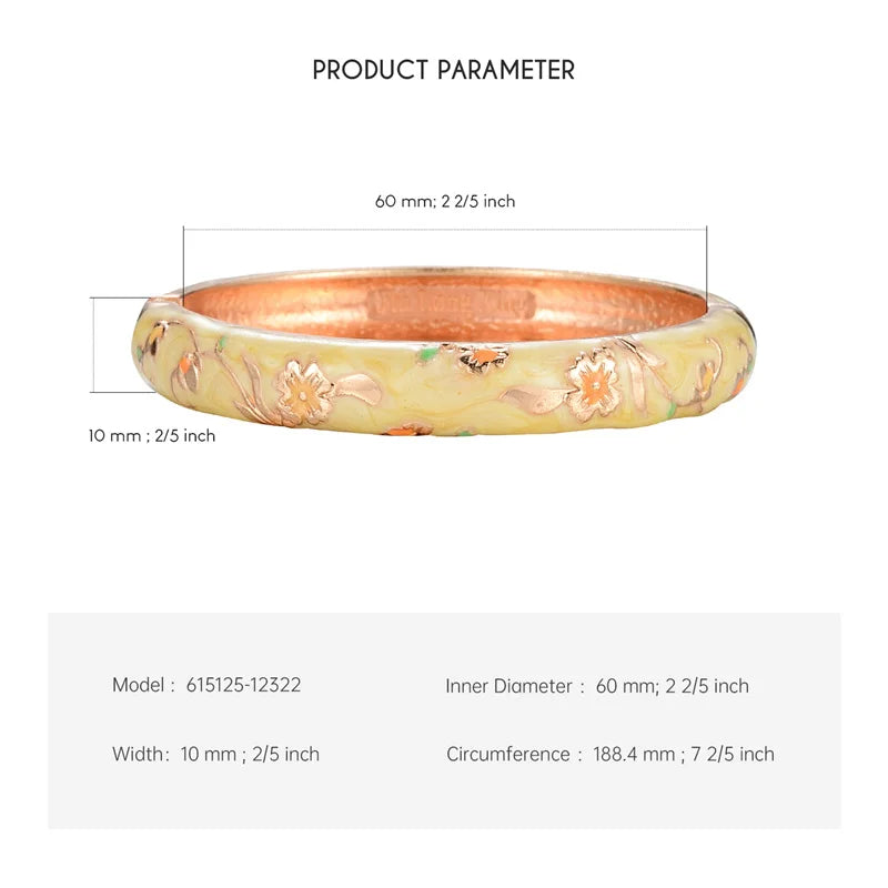 Enamel Bracelet For Women Cloisonne Bangles On Hand Floral Women's Hand Bracelets African Jewelry Dubai India Mother's Day Gifts
