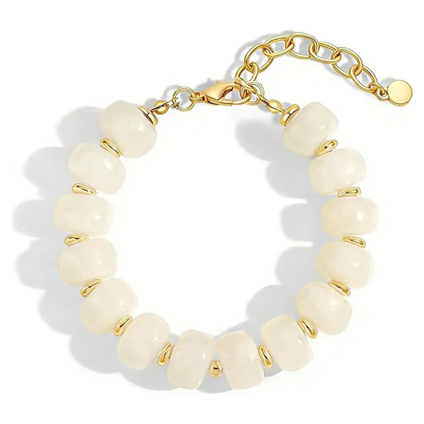 Boho Colorful Geometric Beads Elastic Bracelets for Women Fashion Acrylic Flat Round Bead Bracelet Beach Jewelry Gifts