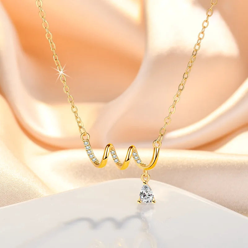 925 Sterling Silver Necklace Pendant Romance Heart Zircon High Quality For Woman Fashion Wedding Engagement Jewelry Gift