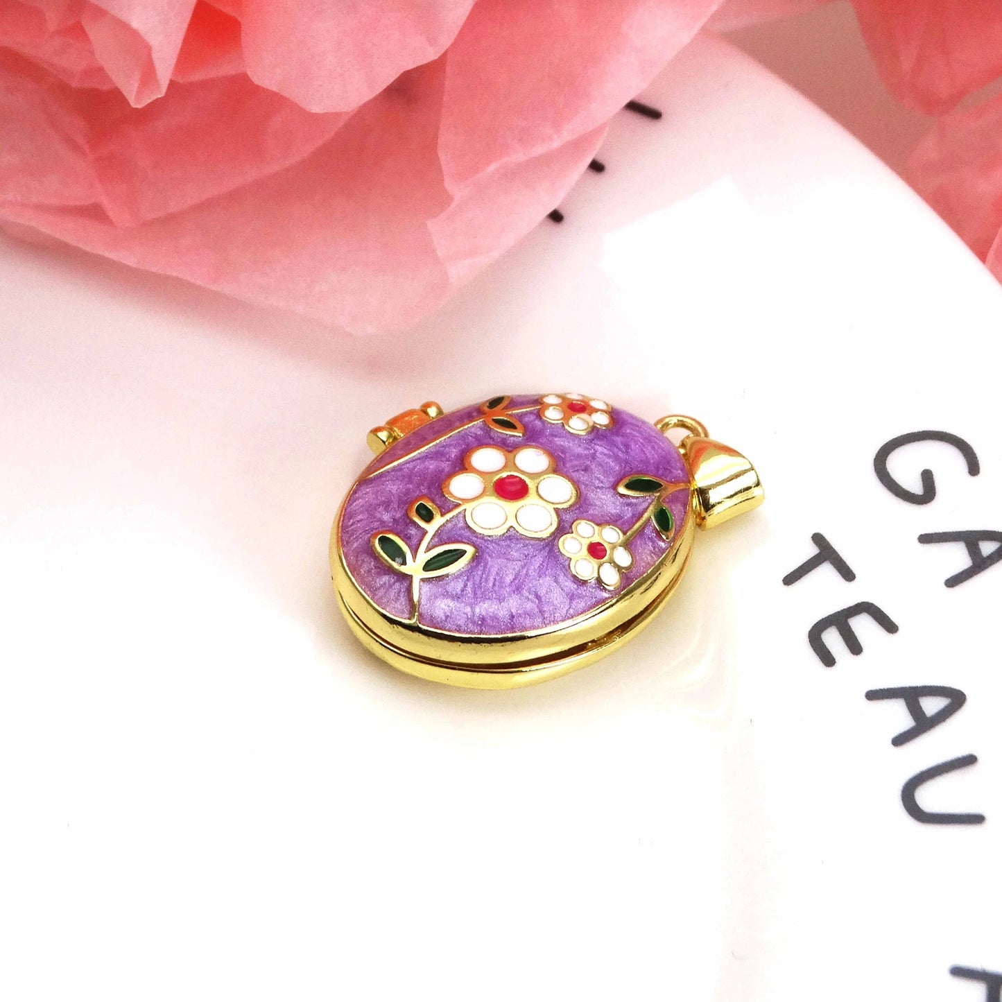 Micro Zircon oil drip photo box Pendant necklace case gaine pendant necklace copper chain jewelry necklace