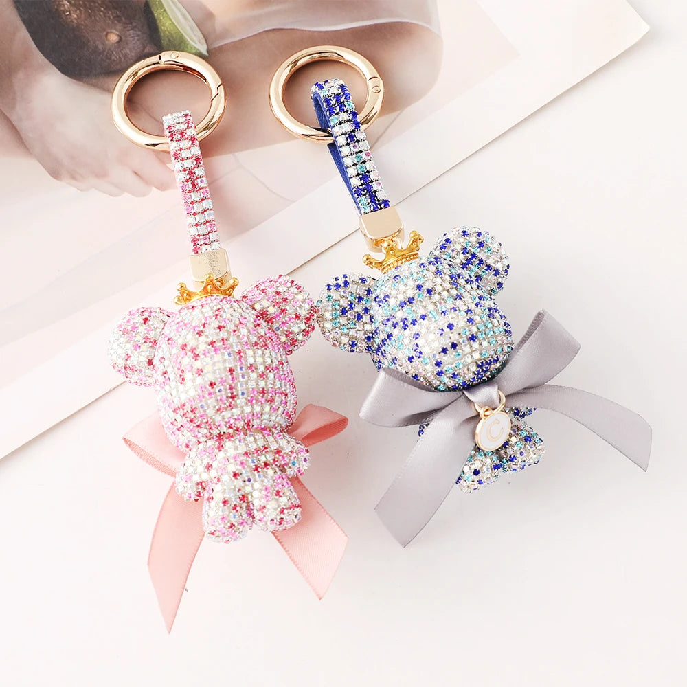 Bear Key Chain Full Crystal Inlay