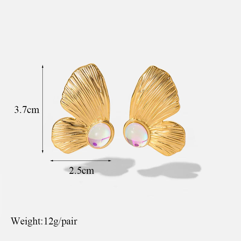 EILIECK 316L Stainless Steel Starfish Drop Dangle Earrings Stylish Trendy Waterproof 18K PVD Plated Metal Jewelry for Women