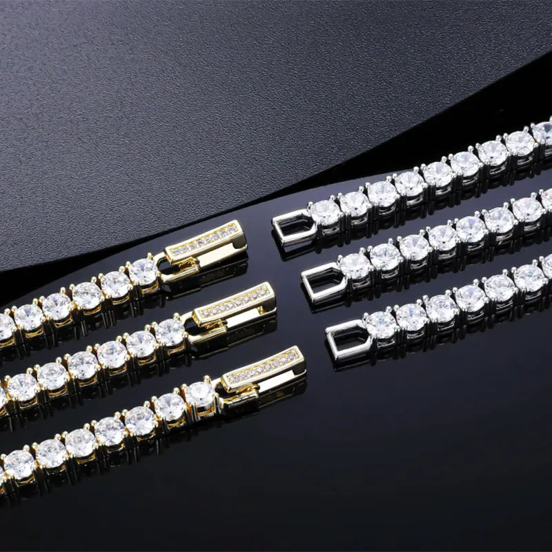 Abestecom 3.5mm Round D color Moissanite Heart Tennis Bracelet Gold Plated Fashion Pave-set Diamonds Bracelet Valentines Gift