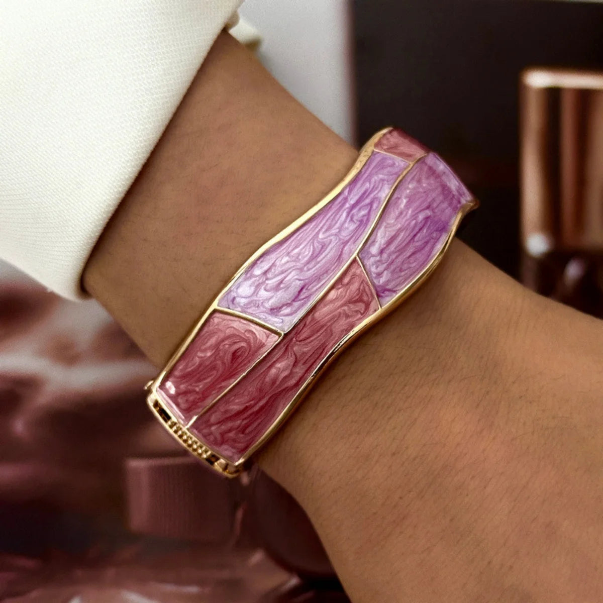 KMVEXO 10 Style Bohemian Colorful Enamel Open Cuff Bracelet For Women Irregular Geometric Metal Bangles Party Jewelry Gift