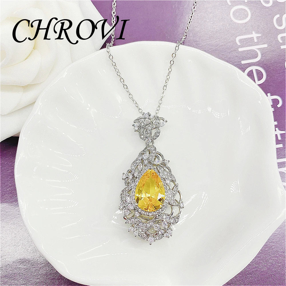 Luxury-Style 925 Sterling Silver Cherry Blossom Pink Zircon Necklace for Women - Retro Pendant Necklace