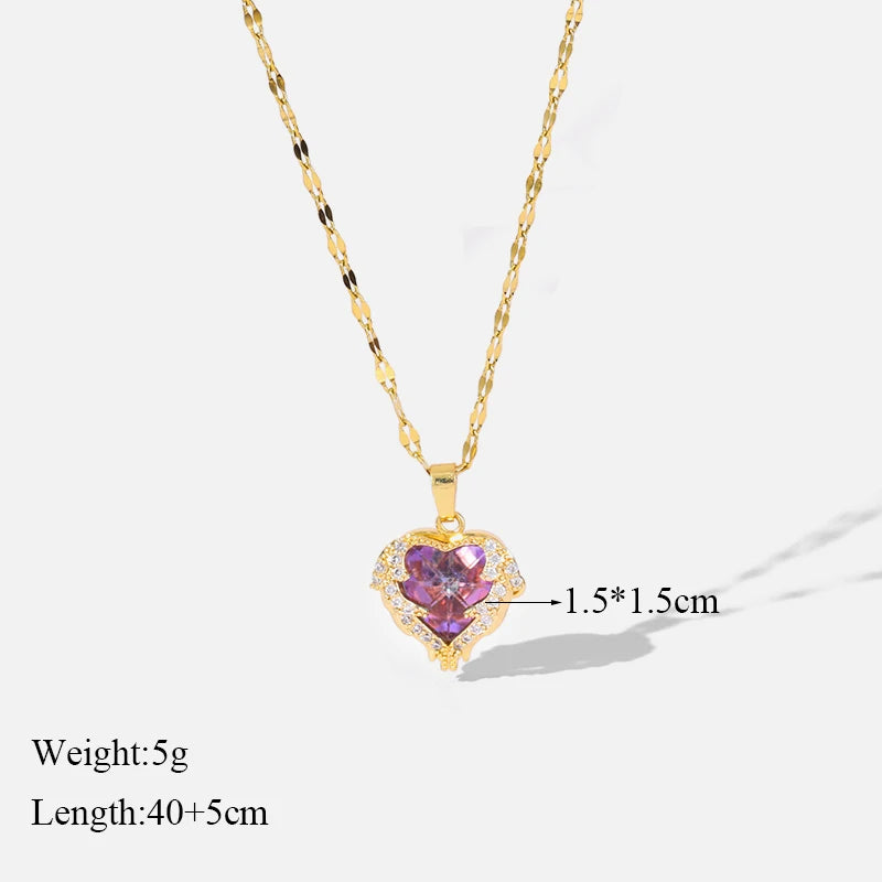 EILIECK 316L Stainless Steel Delicate Shiny Cubic Zirconia Cross Pendant Necklace for Women High Quality Jewelry Water Resistant