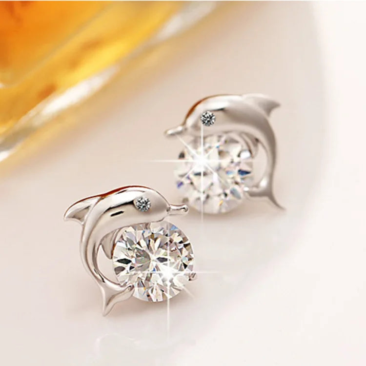 Hot Sale 925 Sterling Silver Earrings AAA Zircon for Women Fashion Party Original Jewelry Gifts Wedding Gift cute