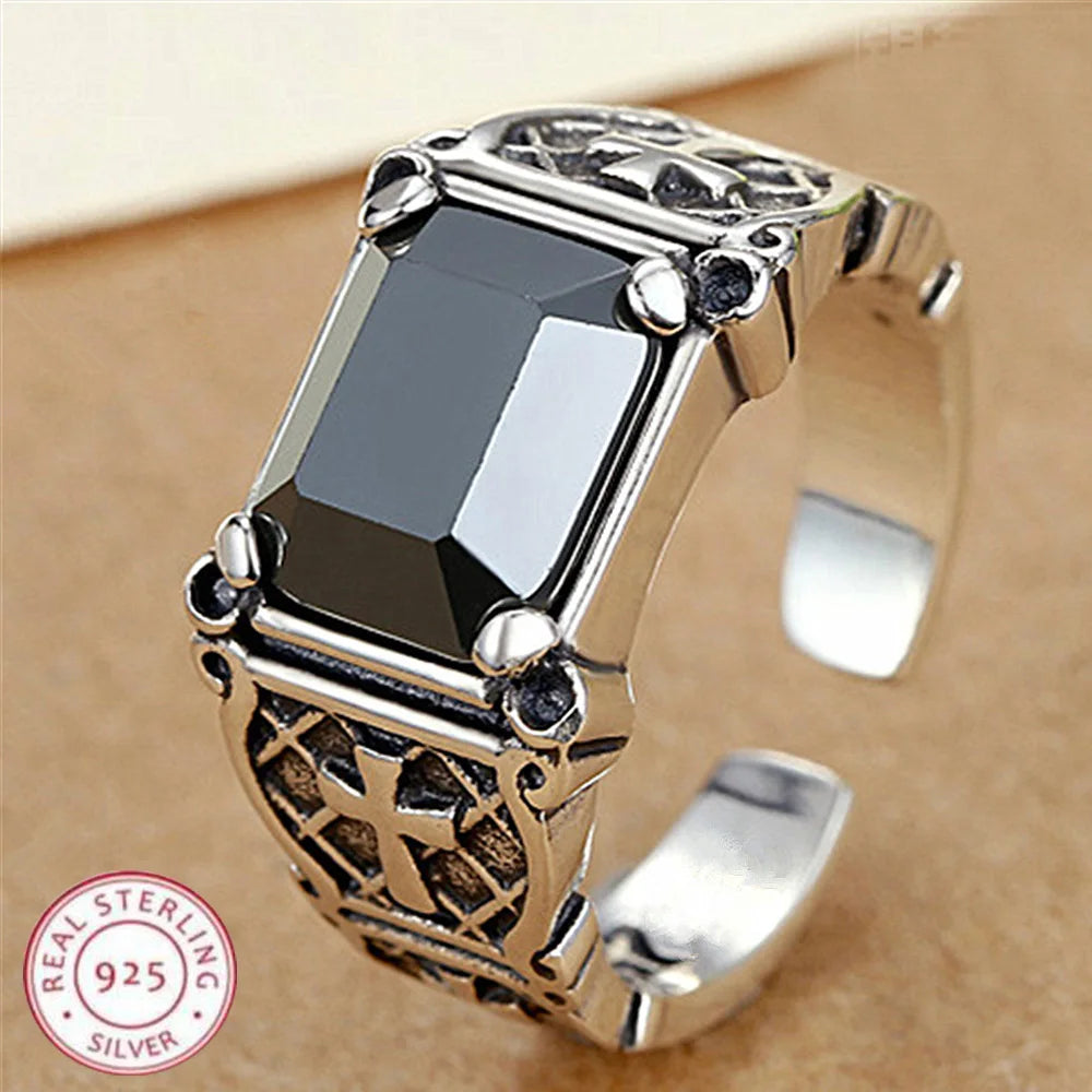 New 925 Sterling Silver Men Rings High Quality for Men Temperament Banquet Wedding Jewelry Anniversary Party Gift