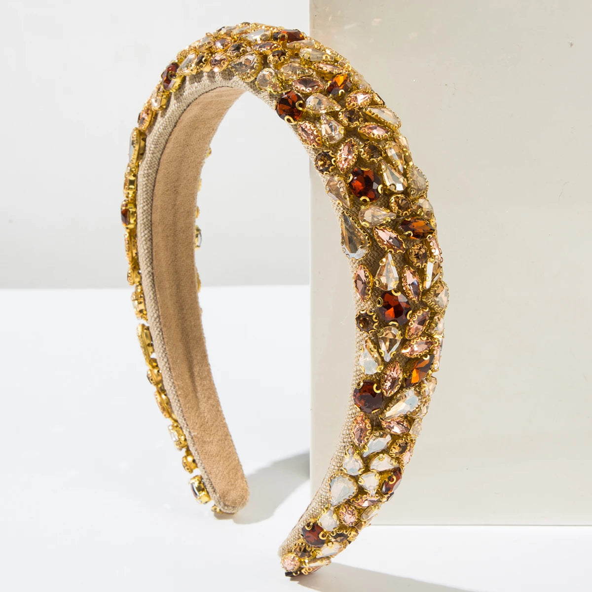 Cross border New Fashionable Baroque Headband Full Diamond Color blocked Heavy Industry Gorgeous Ball Headband for Women