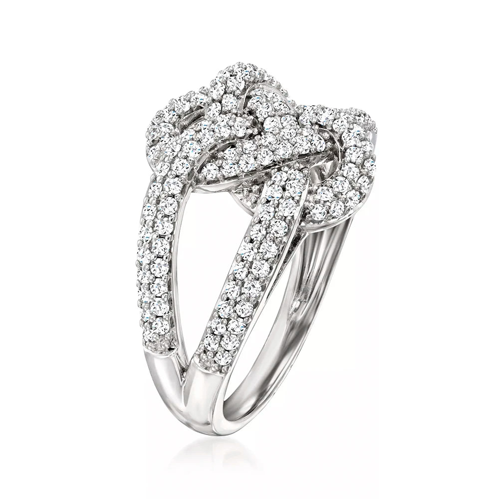 Personalized And Creative All-diamond White Zircon Ring For Women 925 Silver Party Birthday And Wedding Gift Wholesale