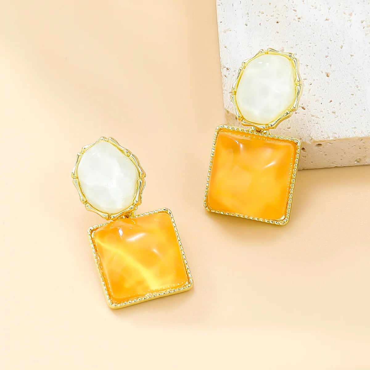 Fashion Asymmetric Blue Square  Drop Earrings For Women Rhinestone Water Ripple Charms Pendant Earrings Designed Jewelry Gifts