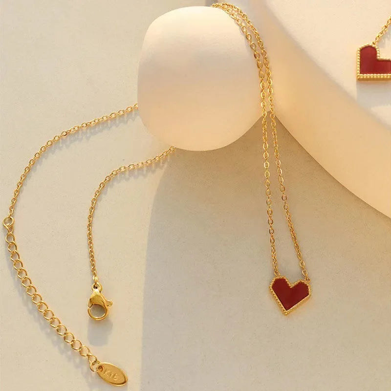 925 Sterling Silver Necklace Pendant AAA Zircon For Women Fashion Exquisite Student Girlfriend Jewelry Accessories Heart Gift