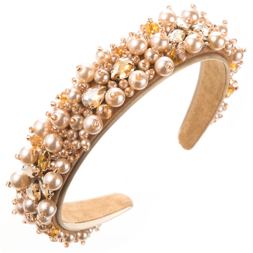 Handwoven Beaded Headbands From Europe and America, Baroque Studded Headbands, Simple and Fashionable, Versatile Hair Accessorie