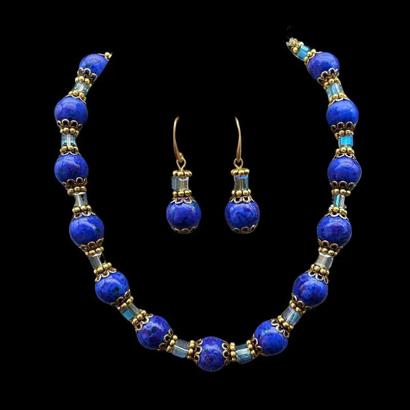 NISHIZAWA Blue Beads Women Earrings Geometric Vintage Palace Style Jewelry Luxury Fashion Elegant Versatile Aretes De Mujer
