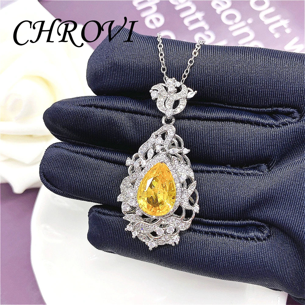 Luxury-Style 925 Sterling Silver Cherry Blossom Pink Zircon Necklace for Women - Retro Pendant Necklace