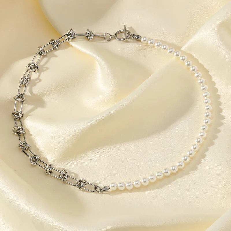 EILIECK 316L Stainless Steel High Quality Chain Collar Necklace For Women Silver Color Neck Chain Trendy Fashion Jewelry Bijoux