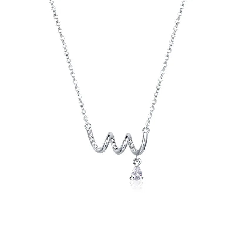 925 Sterling Silver Necklace Pendant Romance Heart Zircon High Quality For Woman Fashion Wedding Engagement Jewelry Gift
