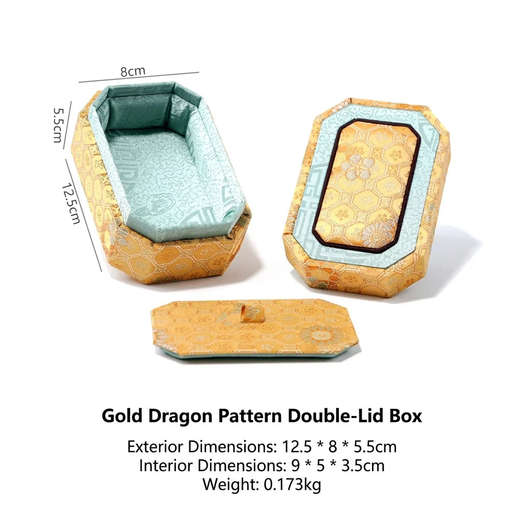 Antique Storage Box Easy To Maintain Oriental Jewelry Box Fabric Storage Box Wear-Resistant For Jewelry Storage