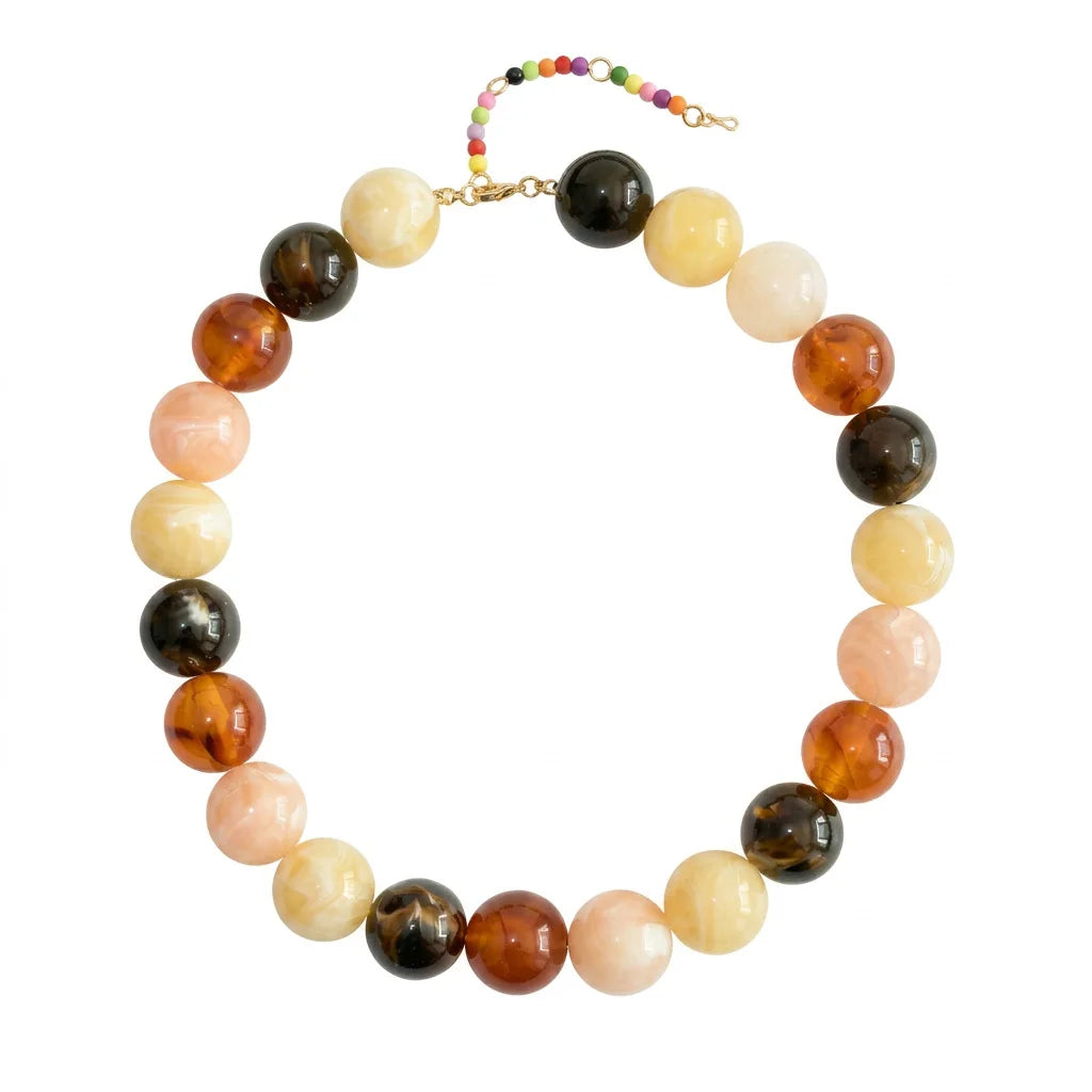 Summer Beach Chunky Bead Neckalce for Women  Multicolored Handmade Beading Collarbone Choker Boho Jewelry Holiday Gifts Bijoux