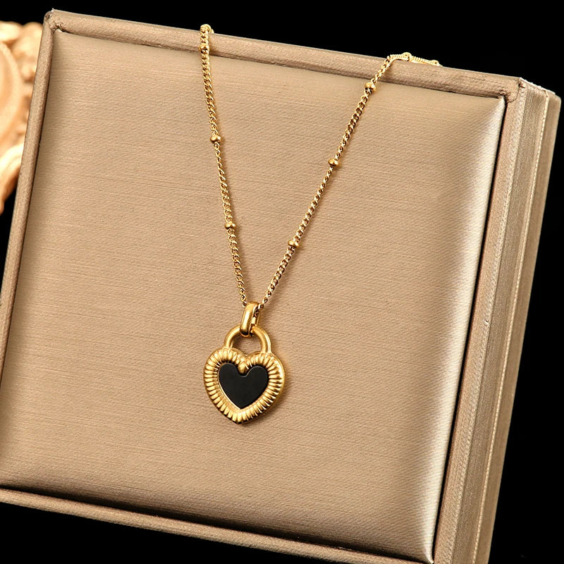 EILIECK 316L Stainless Steel Cute Little Flower Necklace For Women High Quality 18 K Gold-Plated Jewelry Geometric Choker Collar