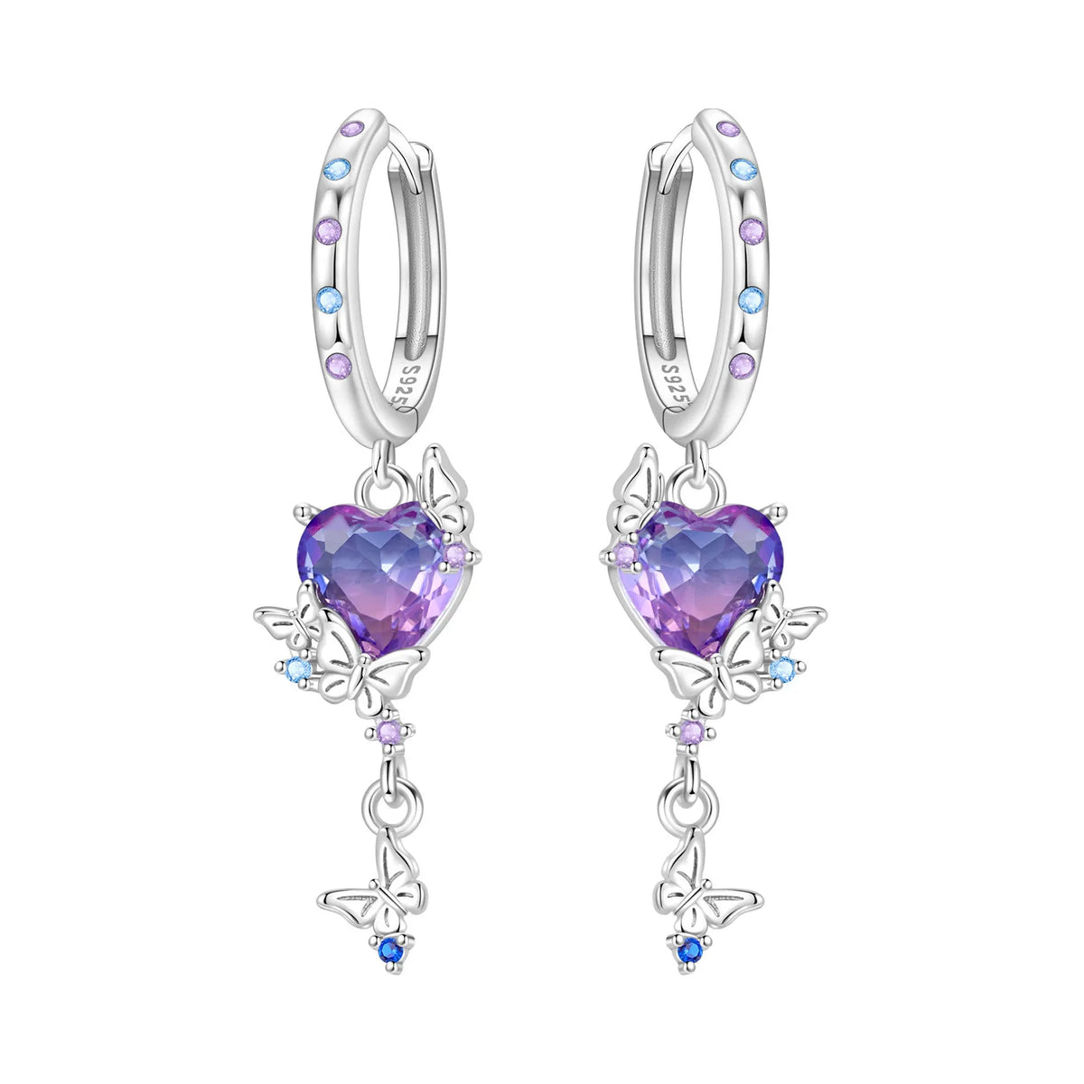 Orstarry 925 Sterling Silver Blue Zircon Dragonfly Drop Earrings Women Earrings Charm Fashion Versatile Party Jewelry Gifts