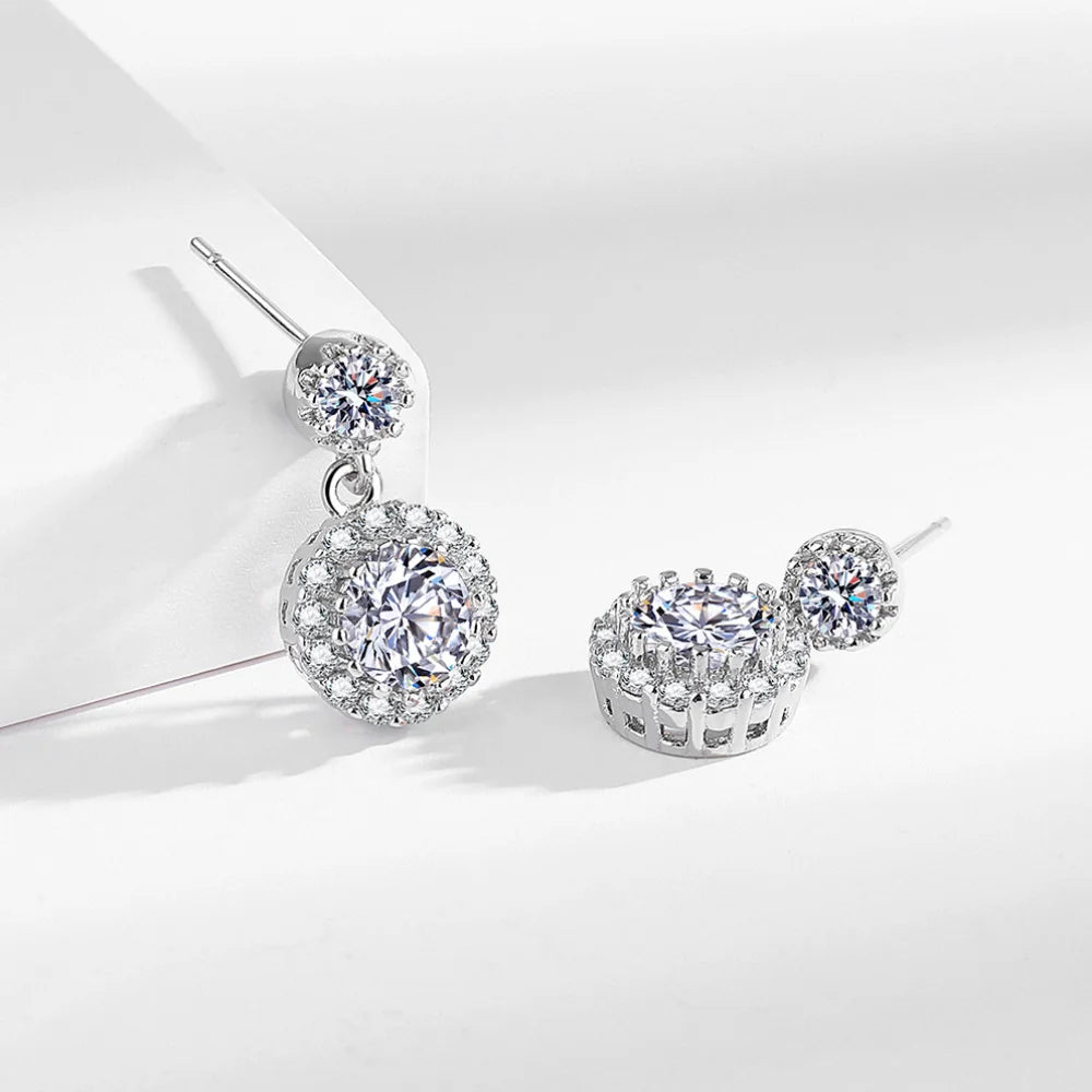 925 Sterling Silver Crystal Zircon Earrings For Women High-End Temperament Tassel Earrings Simple And Versatile Earring Jewelry