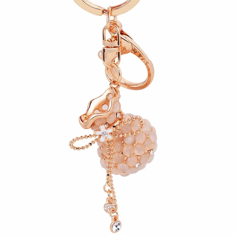 EASYA Rhinestone Opal Vase Keychain Crystal Purse Key Chains Ring Women Handbag Charm llavero CHY-2811