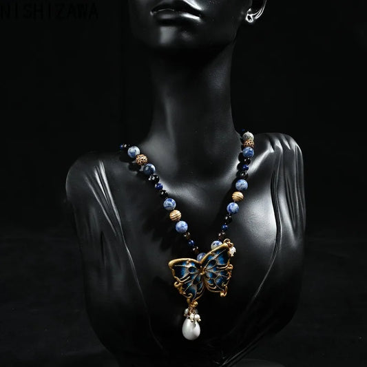 Butterfly Earrings for Women Pearls Autumn Winter Vintage Palace Style Jewelry Light Luxury Elegant Versatile Aretes De Mujer