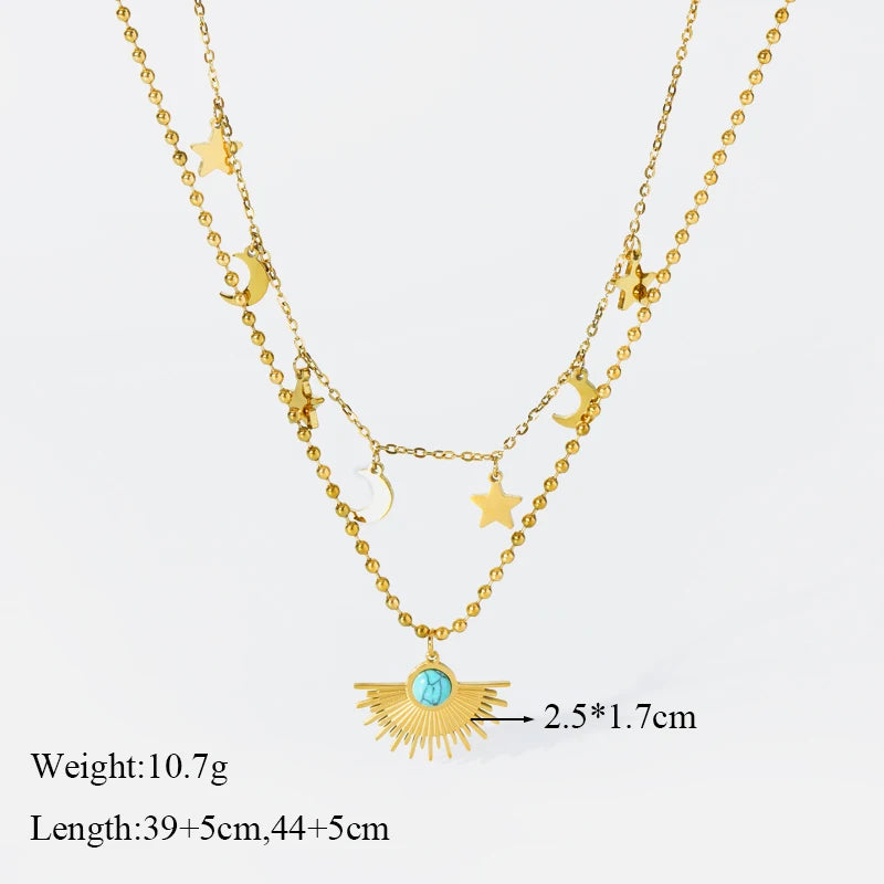 EILIECK 316L Stainless Steel Exaggerated Acrylic Link Thick Chain Necklace For Women Girl Fashion Leaves Neck Chain Jewelry Gift