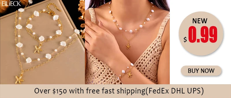 EILIECK 316L Stainless Steel Metal Gold Color Sun Moon Pendant Necklace Lady New Trendy Neck Chain Waterproof Jewelry Party Gift