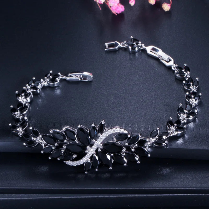 ThreeGraces Luxury Shiny Blue Zirconia Bridal Wedding Bracelet for Women Fashion Elegant Banquet Evening Party Jewelry BR304