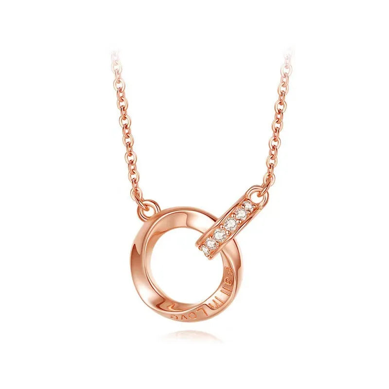 925 Sterling Silver Necklace Pendant AAA Zircon For Women Fashion Exquisite Student Girlfriend Jewelry Accessories Heart Gift