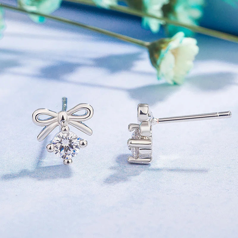 New 925 Sterling Silver Earrings AAA Zircon For Women Exquisite Student Girlfriend Jewelry Accessories Wedding Fashion Gift