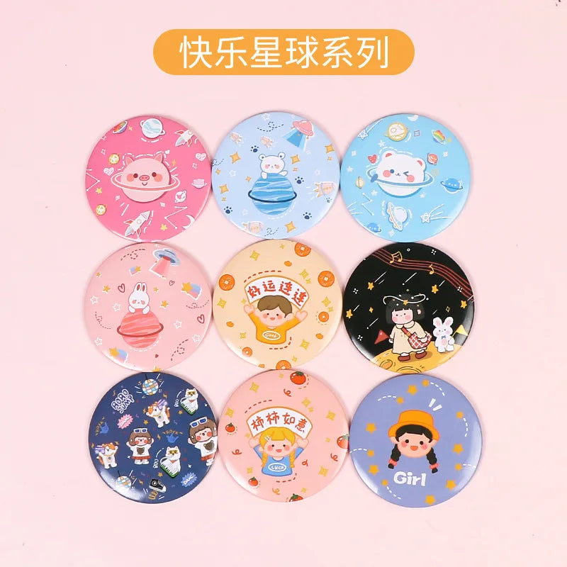 30 Pcs Cartoon Flower Cosmetic Mirror / Sweet Women Makeup Pocket Mini Portable /Nice Party Christmas Gift