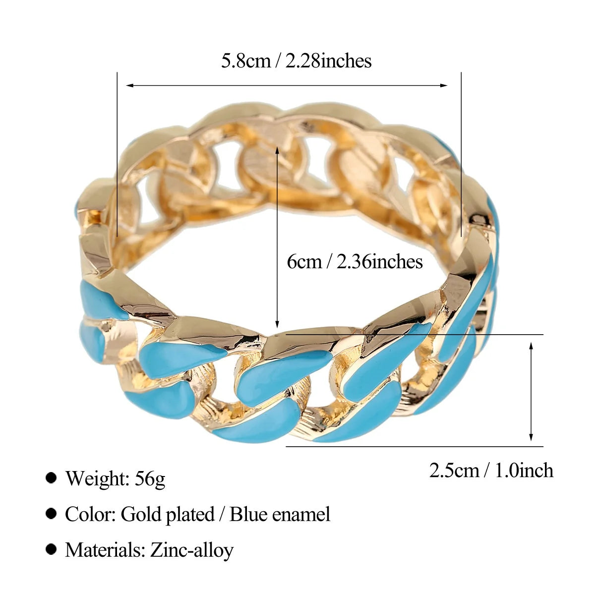 KMVEXO Irregular Geometric Cutting Blue Enamel Metal Wide Bangles for Women Summer Beach Distort Bracelet Pulseras Jewelry