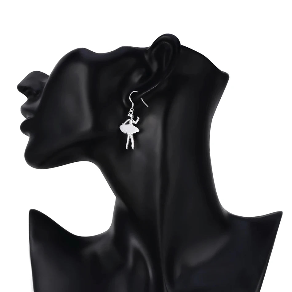 New 925 Sterling Silver Earrings for Women Jewelry Dancing girl Christmas Gifts wedding party