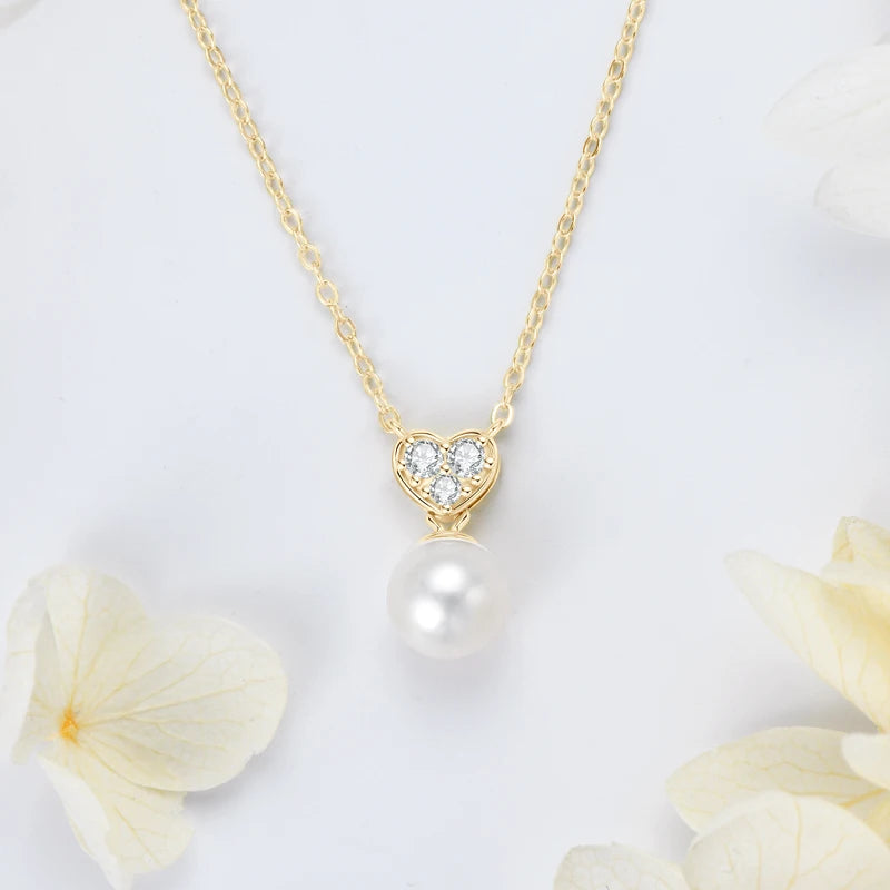 OXTAO Real 925 Silver Necklace Natural Freshwater Pearl Pendant for Women Clavicle Chain Necklace Fine Jewelry Gift wholesale