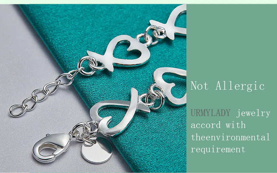 URMYLADY 925 Silver Bracelets For Women Wedding Lady Cute Noble Pretty Jewelry Fashion Nice Chain Hot Gifts