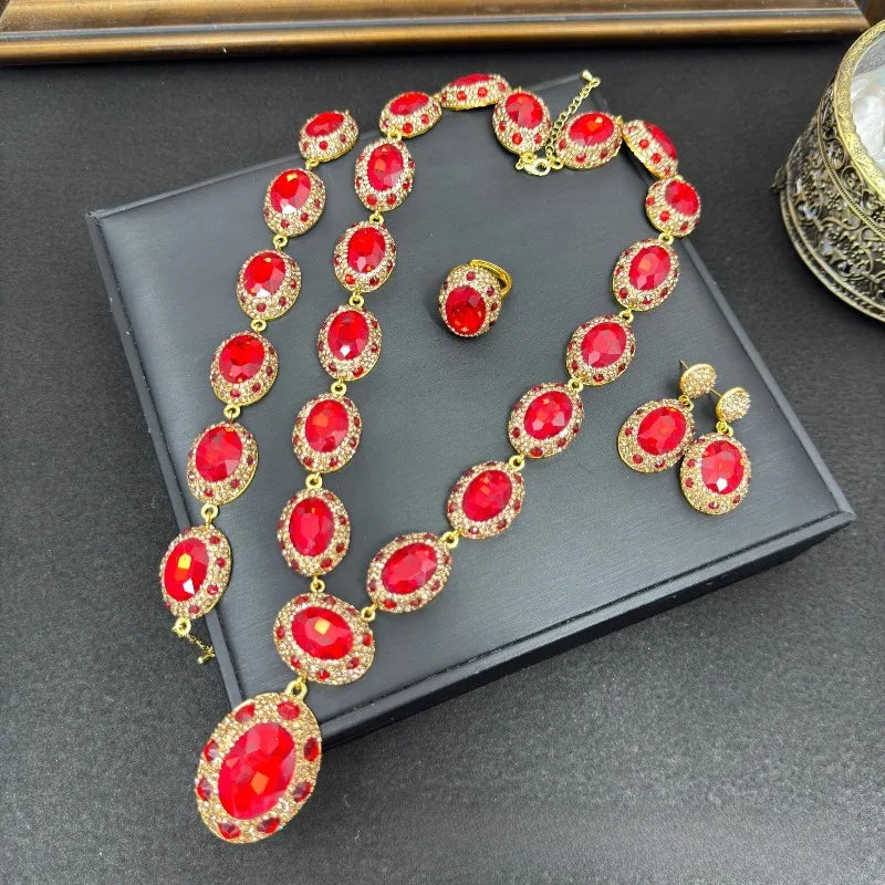 NISHIZAWA Crystal Rhinestones Earrings for Women Geometric Palace Style Statament Jewelry Fashion Elegant Pendientes Mujer