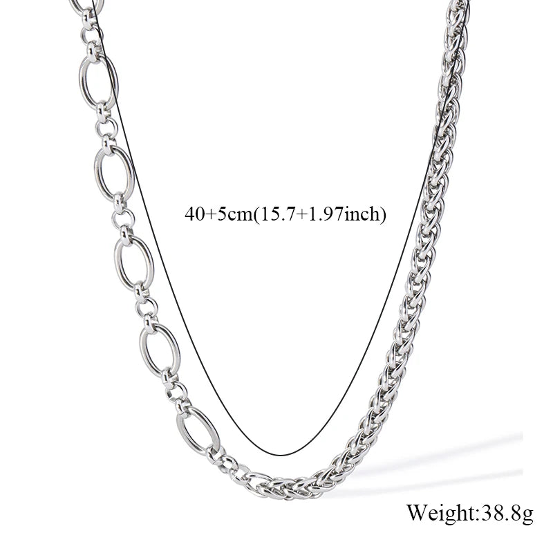 EILIECK 316L Stainless Steel High Quality Chain Collar Necklace For Women Silver Color Neck Chain Trendy Fashion Jewelry Bijoux