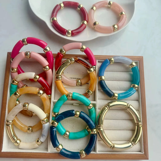 2026 Personalized Acrylic Resin Bead Bracelet For Women Trendy Summer Bohemian Sea Beach Seaside Vacation Jewelry Accessories