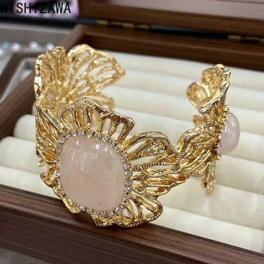 Vintage Hollow Out Royal Elegant Luxury Charm Bracelets for Women Flowers Geometric Party Jewelry Pulseras Mujer Gift