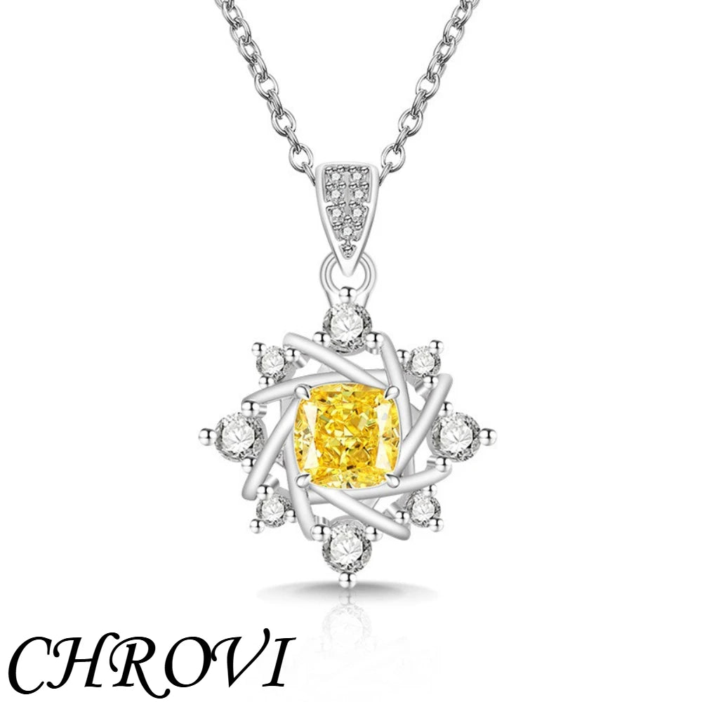 Exquisite 925 sterling silver gemstone ice flower octagonal star necklace, fashionable and versatile,high-carat diamond necklace