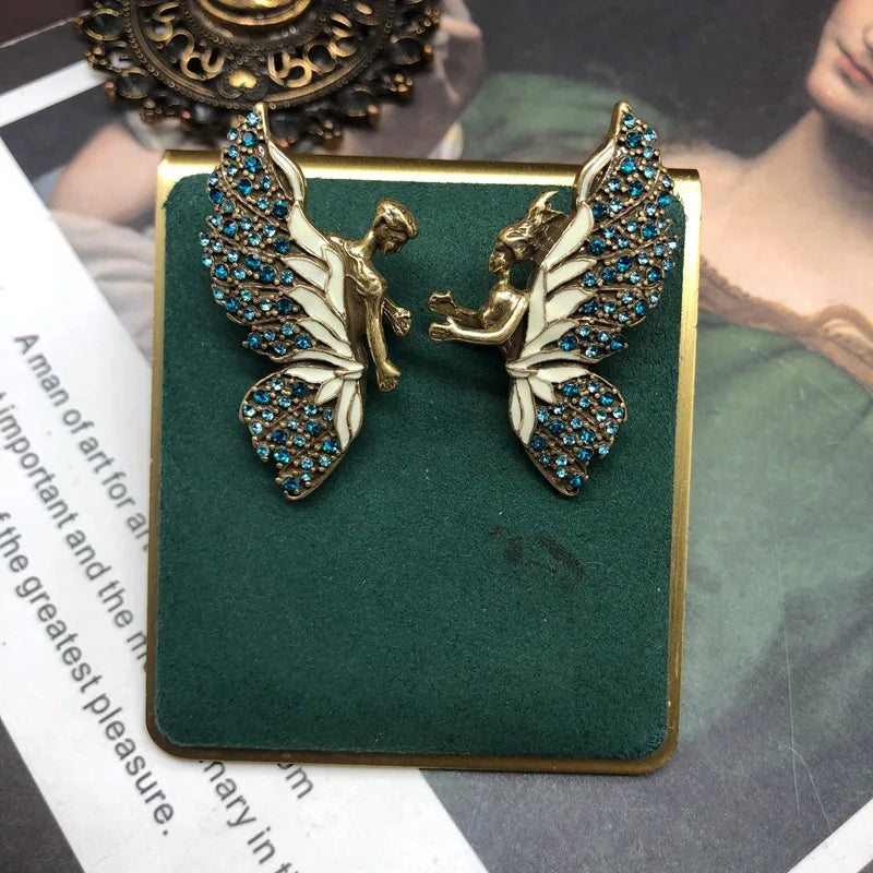 NISHIZAWA Buterfly Earrings for Women Diamonds Palace Style Vintage Jewelry Fashion Luxury Exquisite Elegant Pendientes Mujer