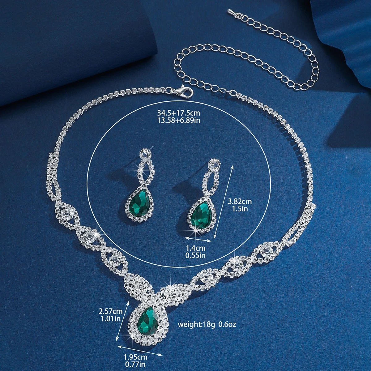 Fashionable European and American necklace earring set, bride's wedding veil, evening gift, banquet decoration set, accessories