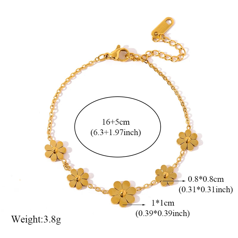 EILIECK New Fashion Heart Love Charm Bracelet For Women Trendy Wrist Chain Stainless Steel Metal Jewelry Bangles Lady Gift