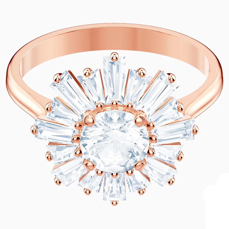 2026 New Trend Original Luxury Crystal Set Charm Yellow Pink Blue Flower Crystal Pendant Fashion Necklace Earring Gift for Women