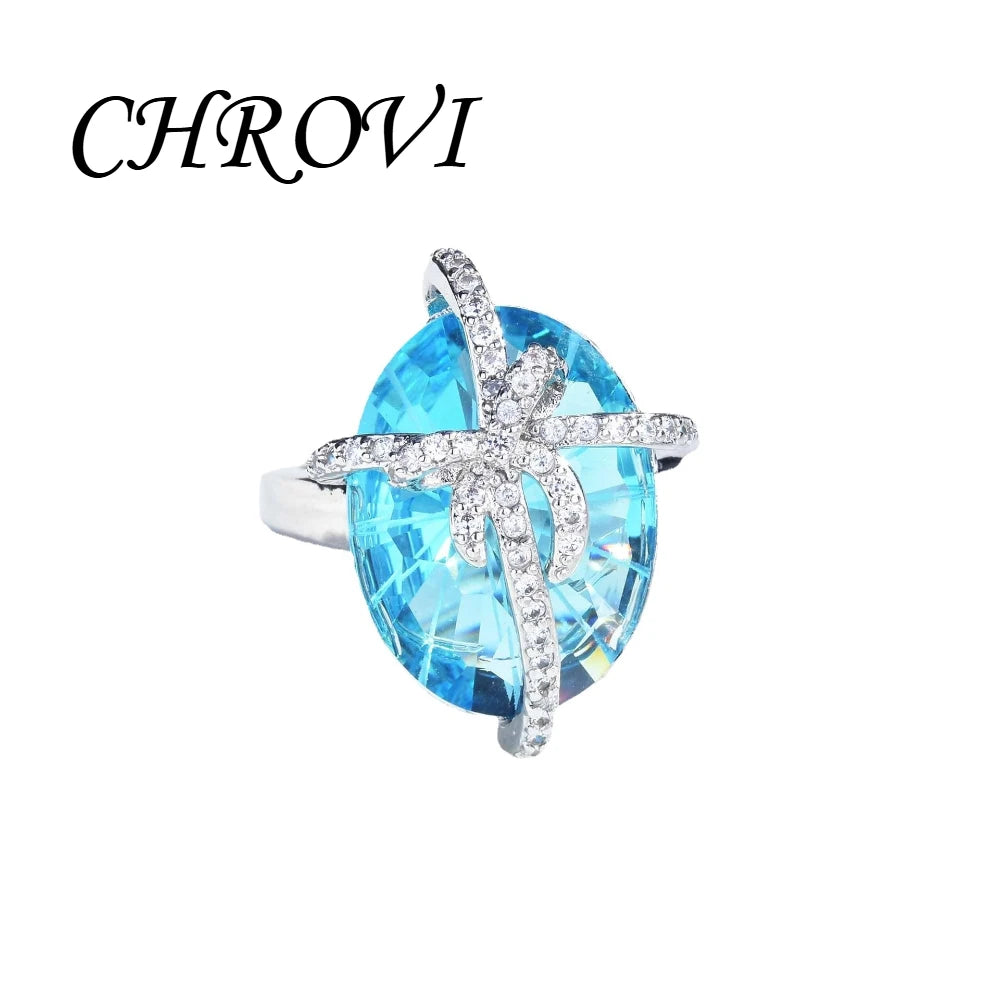 Luxury 925 sterling silver bow-shaped open ring. Exquisite candy-style aquamarine necklace with precious stones.