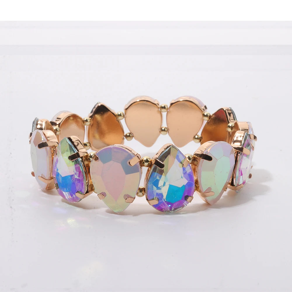 BEUTIFOR Crystal Peach Love Bracelets For Women Handmade Colorful Peach Heart Bangle