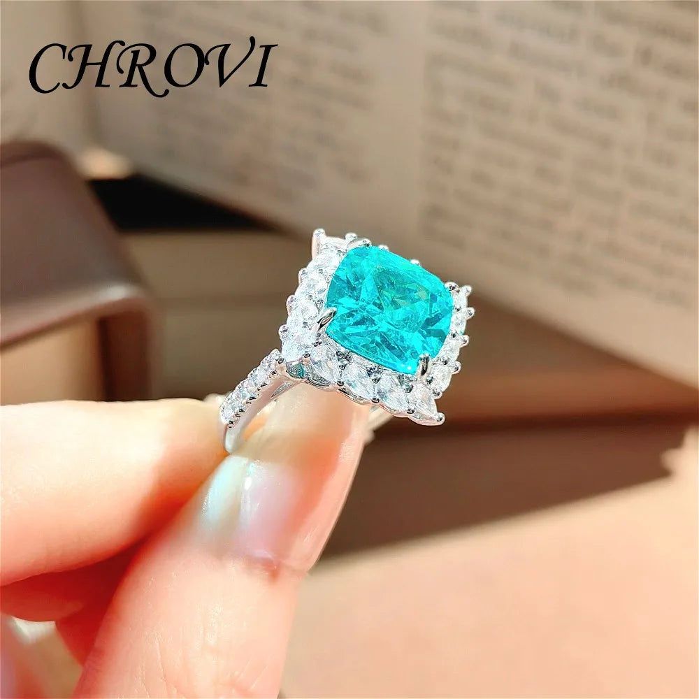 Light Luxury 925 Sterling Silver Set, Diamond Ring for Women, Elegant Pendant Necklace, Gemstone Stud Earrings